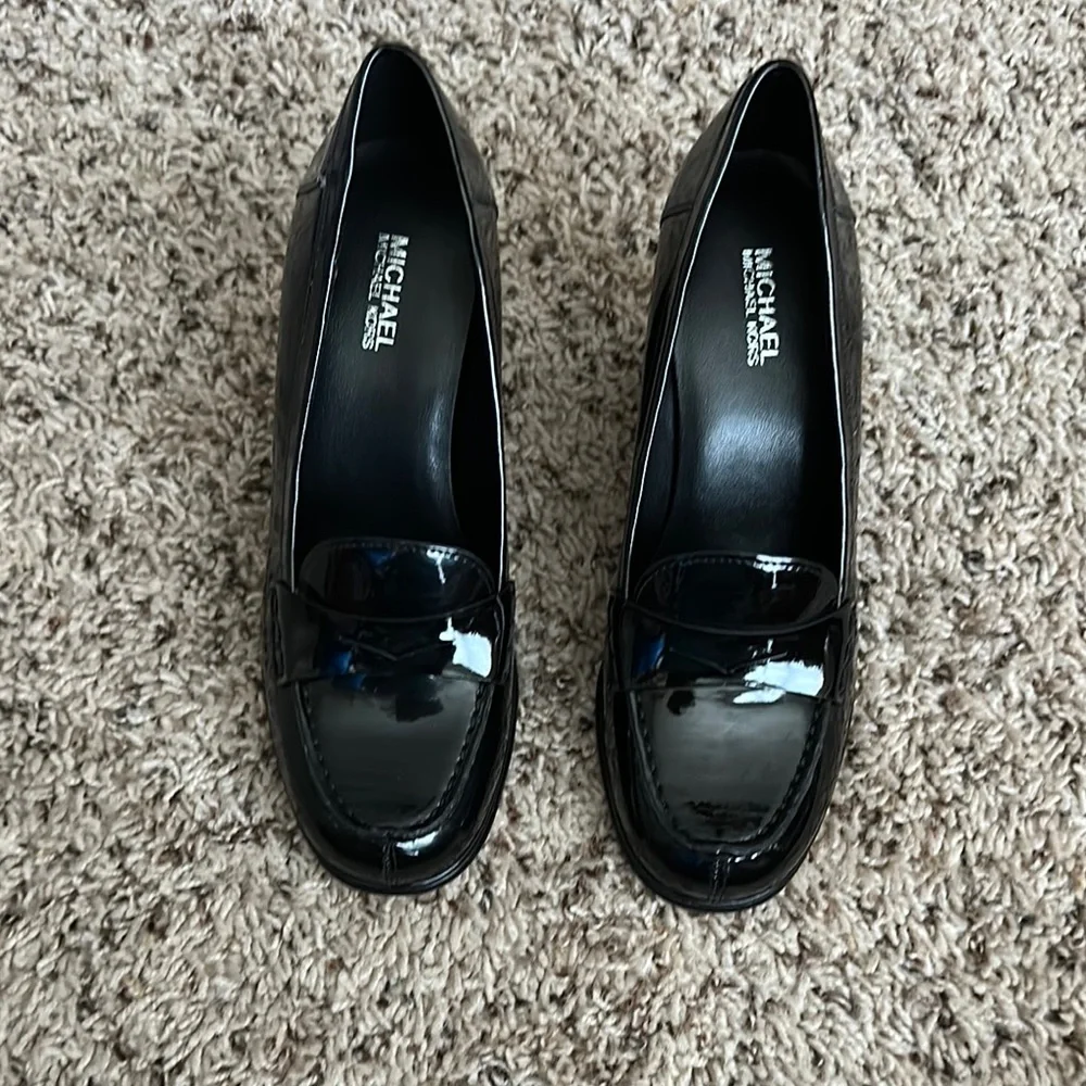 Michael Kors Black Leather Loafers - Picture 1 of 4